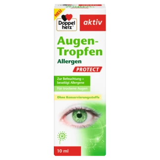 Abbildung der Produktverpackung Doppelherz aktiv Augen-Tropfen Allergen PROTECT Frontansicht